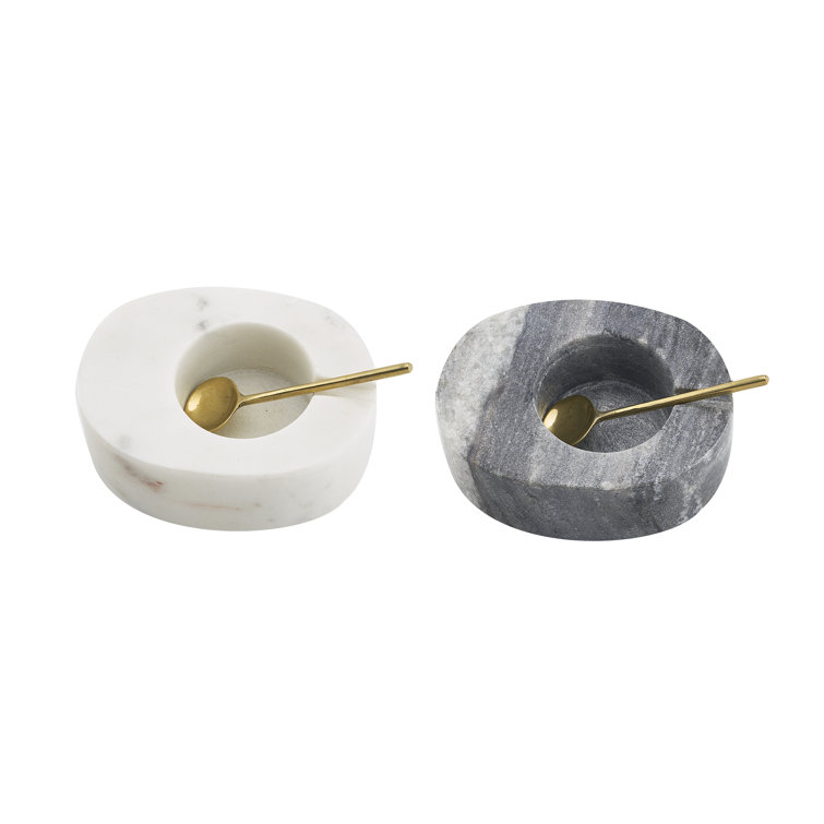 Godinger Silver Art Co Marble Salt & Pepper Cellar With Spoons Wayfair